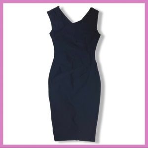 Fitted Stretchy Cap-sleeved Black Dress